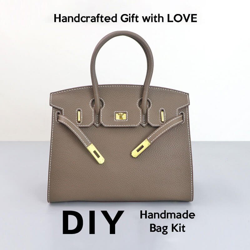 Birkin-Style Leather Tote Bag DIY Kit - Warmth Leather - Image 4
