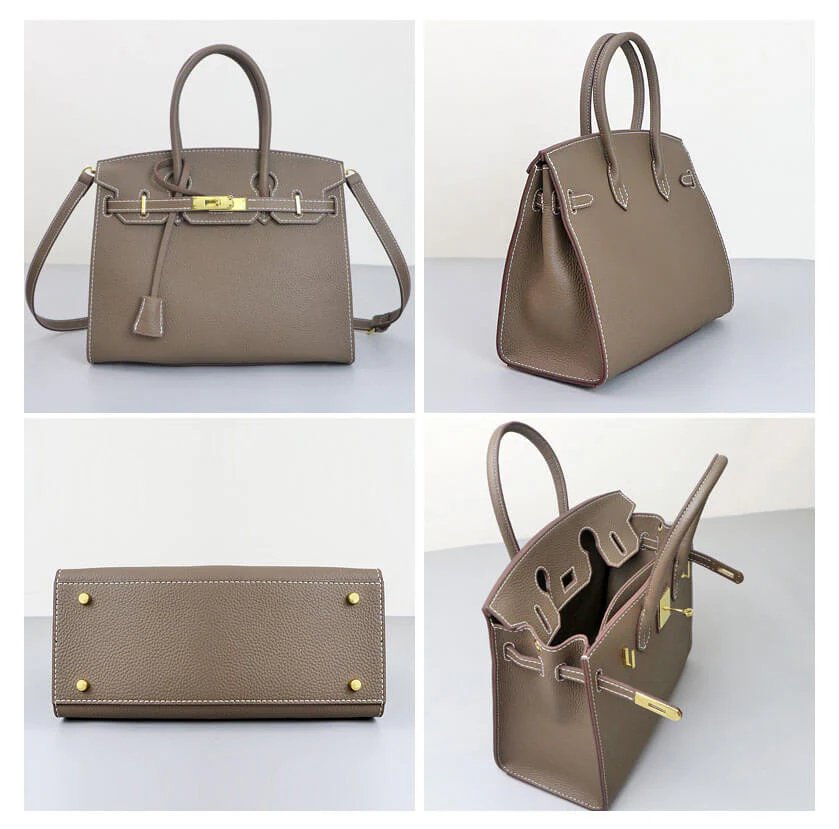 Birkin-Style Leather Tote Bag DIY Kit - Warmth Leather - Image 3